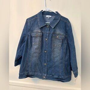 Dressbarn Plus Sz Women’s Denim Jean Jacket. Fancy Buttons Sz 18-20